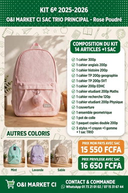Kit fournitures scolaires 6e
