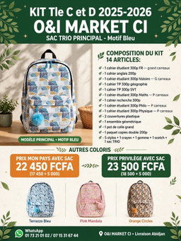 Kit fournitures scolaires Tle C&D