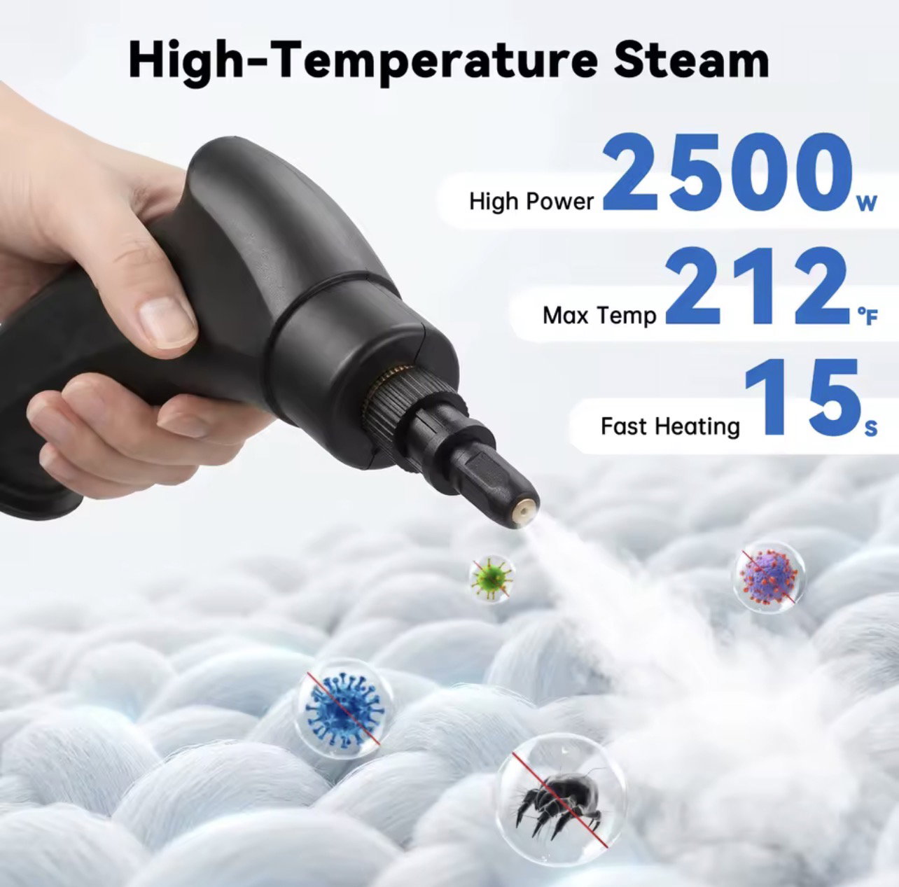 2500W Multi-Function Steam Cleaner with 6-Speed Steam Control & 1200ml Tank_3