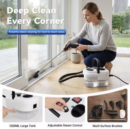 2500W Multi-Function Steam Cleaner with 6-Speed Steam Control & 1200ml Tank