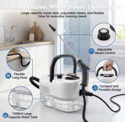 2500W Multi-Function Steam Cleaner with 6-Speed Steam Control & 1200ml Tank