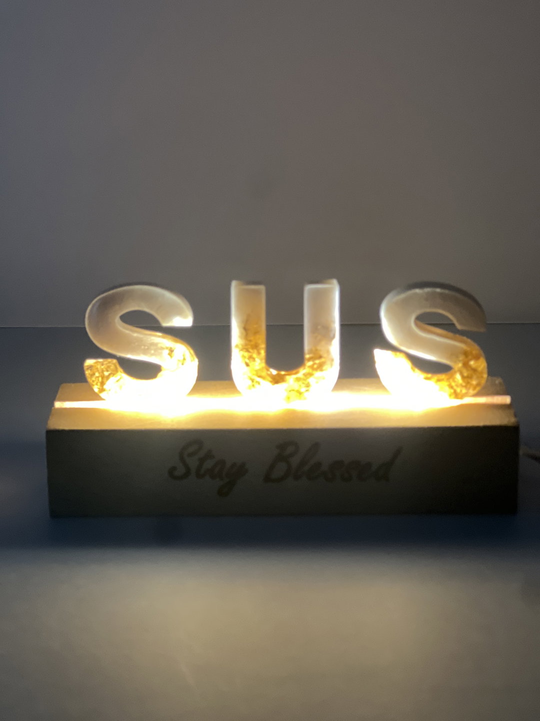 Wooden  Base with 3-5 letters