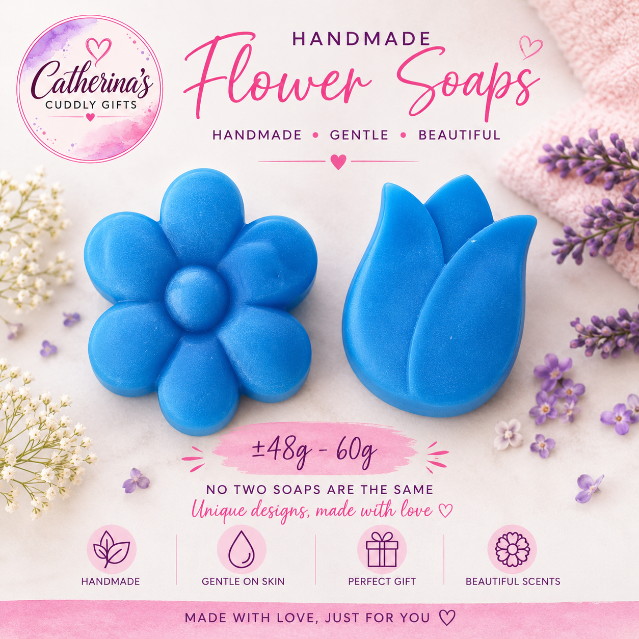Flower Soap – Blue Lavender_0