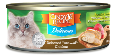 Cindy's Recipe Delicious Cat Can Food 80g | Tuna & Chicken Flavours_2
