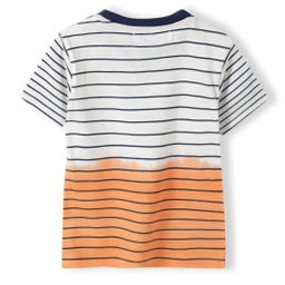 Minoti Boys Striped Orange T-Shirt