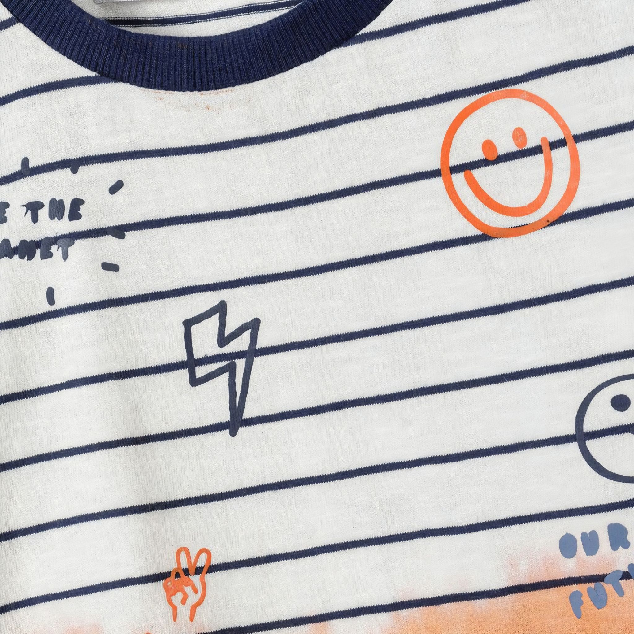 Minoti Boys Striped Orange T-Shirt_2