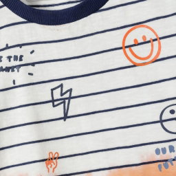 Minoti Boys Striped Orange T-Shirt