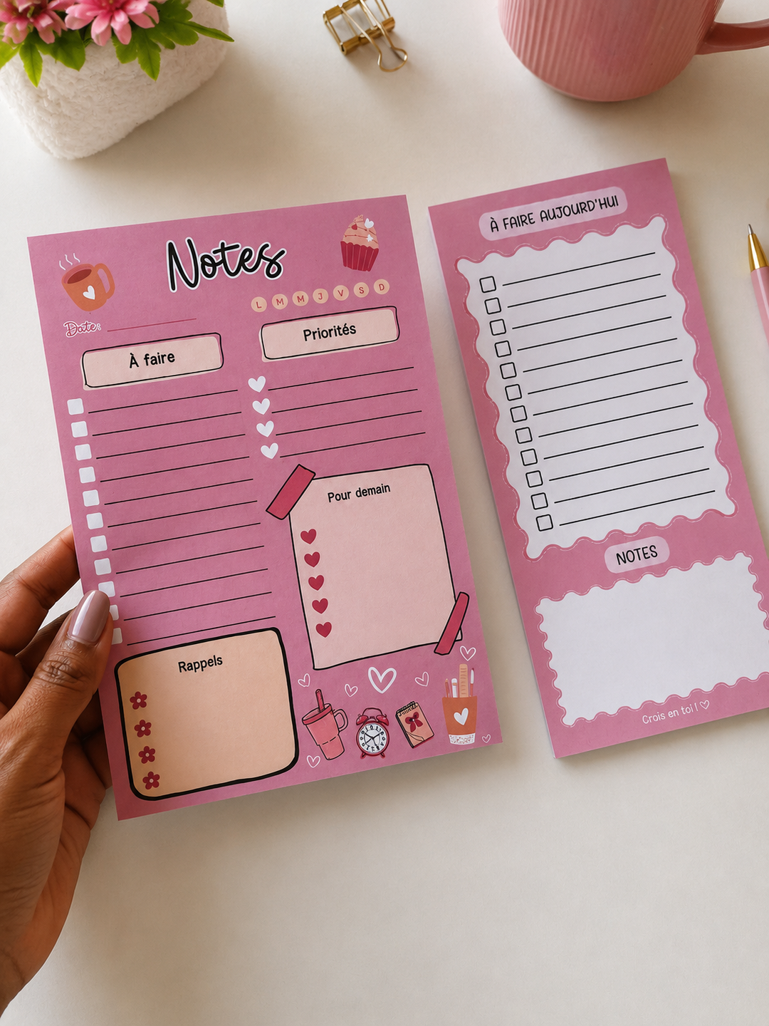 KIT BLOC-NOTES ROSE