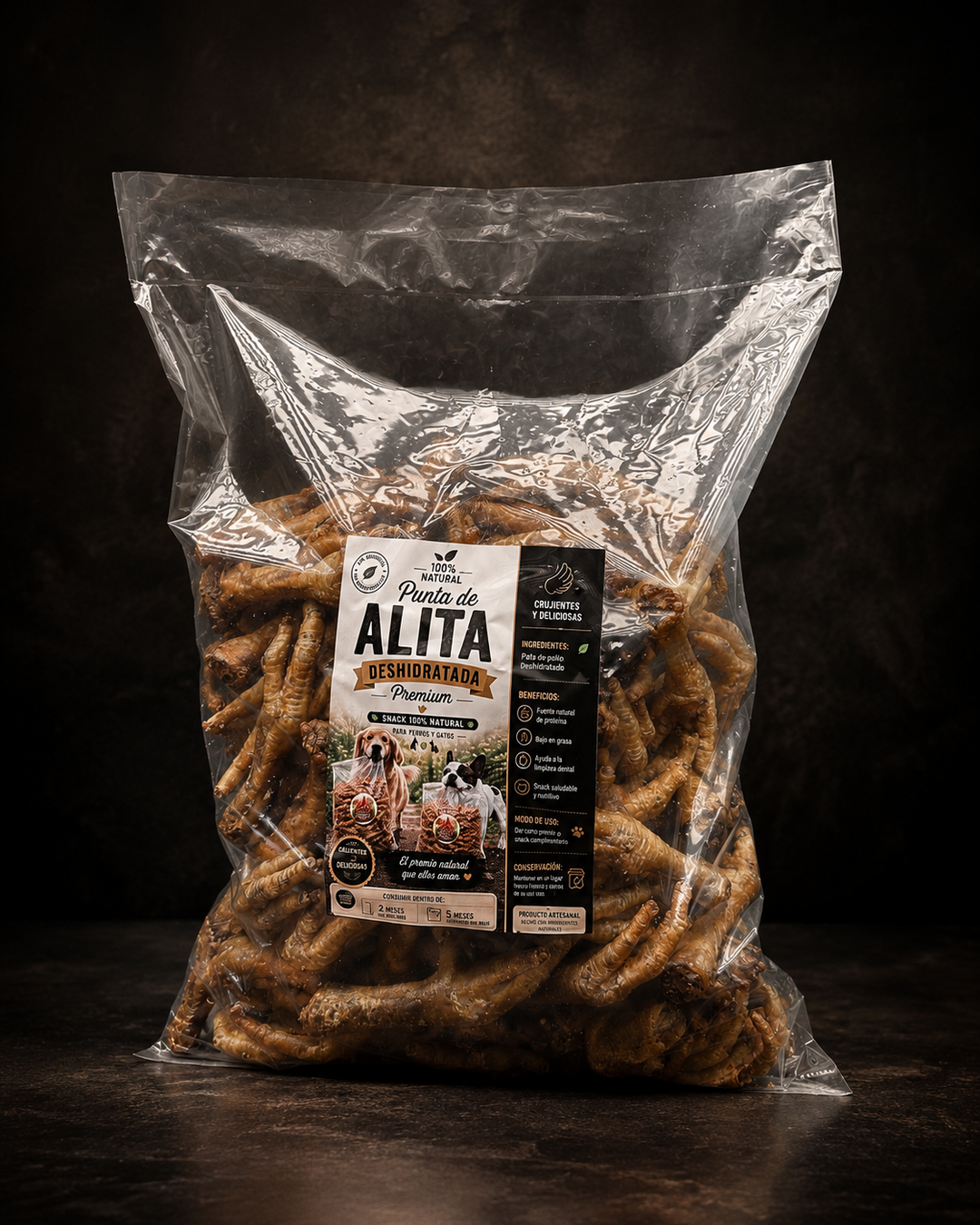 Funda de 500 puntas de alita deshidratadas