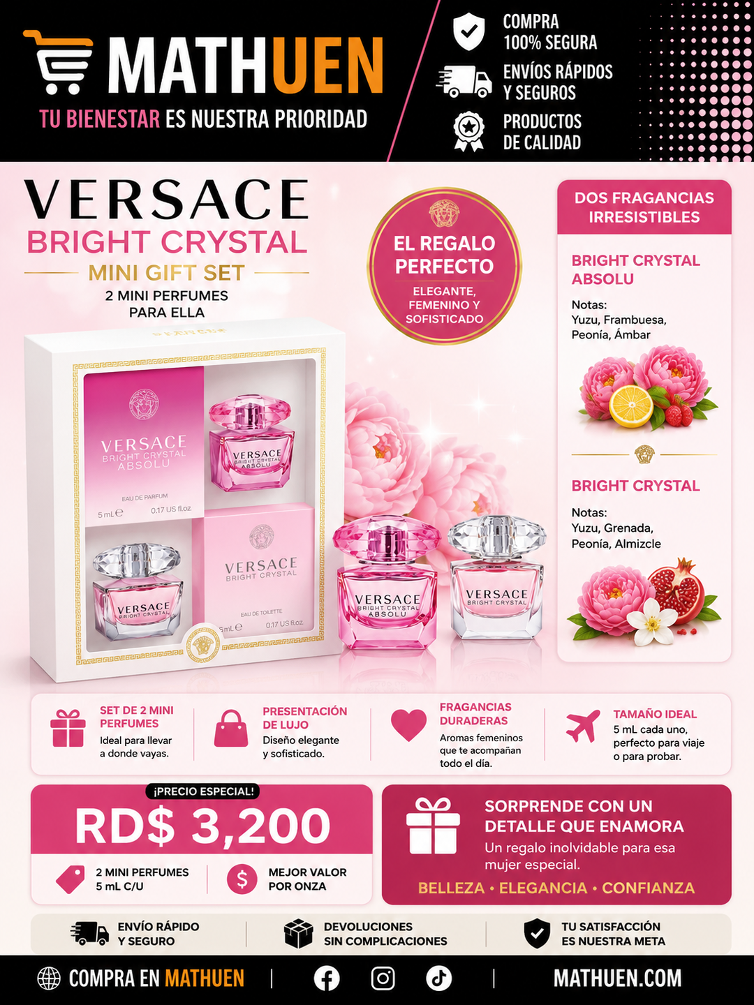 Versace Bright Crystal Mini Gift Set — 2 × 5 ml