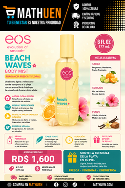 eos Beach Waves Fine Fragrance Body Mist — 6 oz