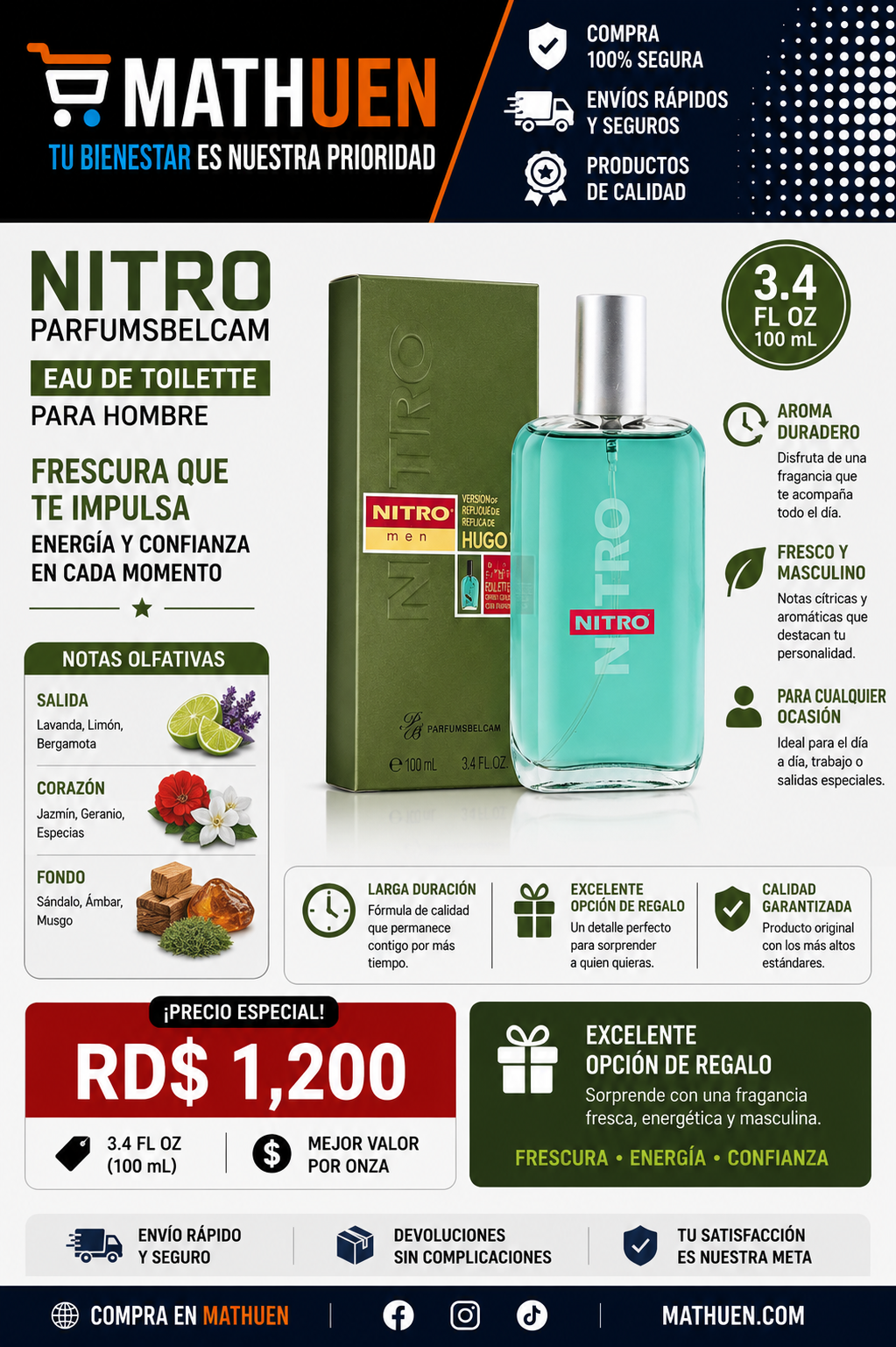 ParfumsBelcam Nitro Men EDT — 3.4 oz_0
