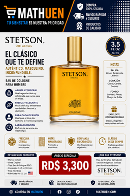 Stetson Original Cologne for Men — 3.5 oz