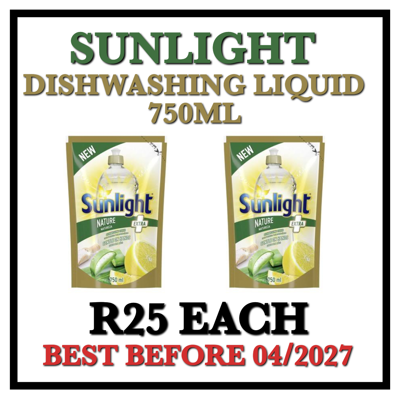 Sunlight Dishwashing Liquid Refill750ml_0