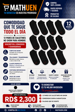 Medias negras Low-Cut — paquete de 12