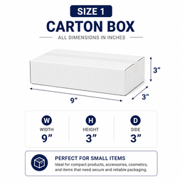 CARTON 1 - WHITE - 9” x 3” x 3” 