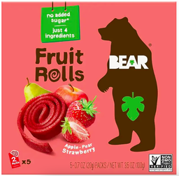 WF002_🍓 🌀 BEAR 鮮採草莓純果捲 (BEAR Strawberry Yo Yo's Fruit Rolls, 5 Count)