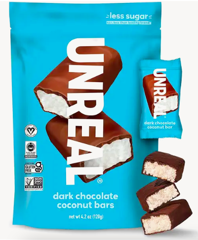 WF004_🥥 🍫 UNREAL 黑巧克力椰子棒 (UNREAL Dark Chocolate Coconut Bars, 4.2 oz)