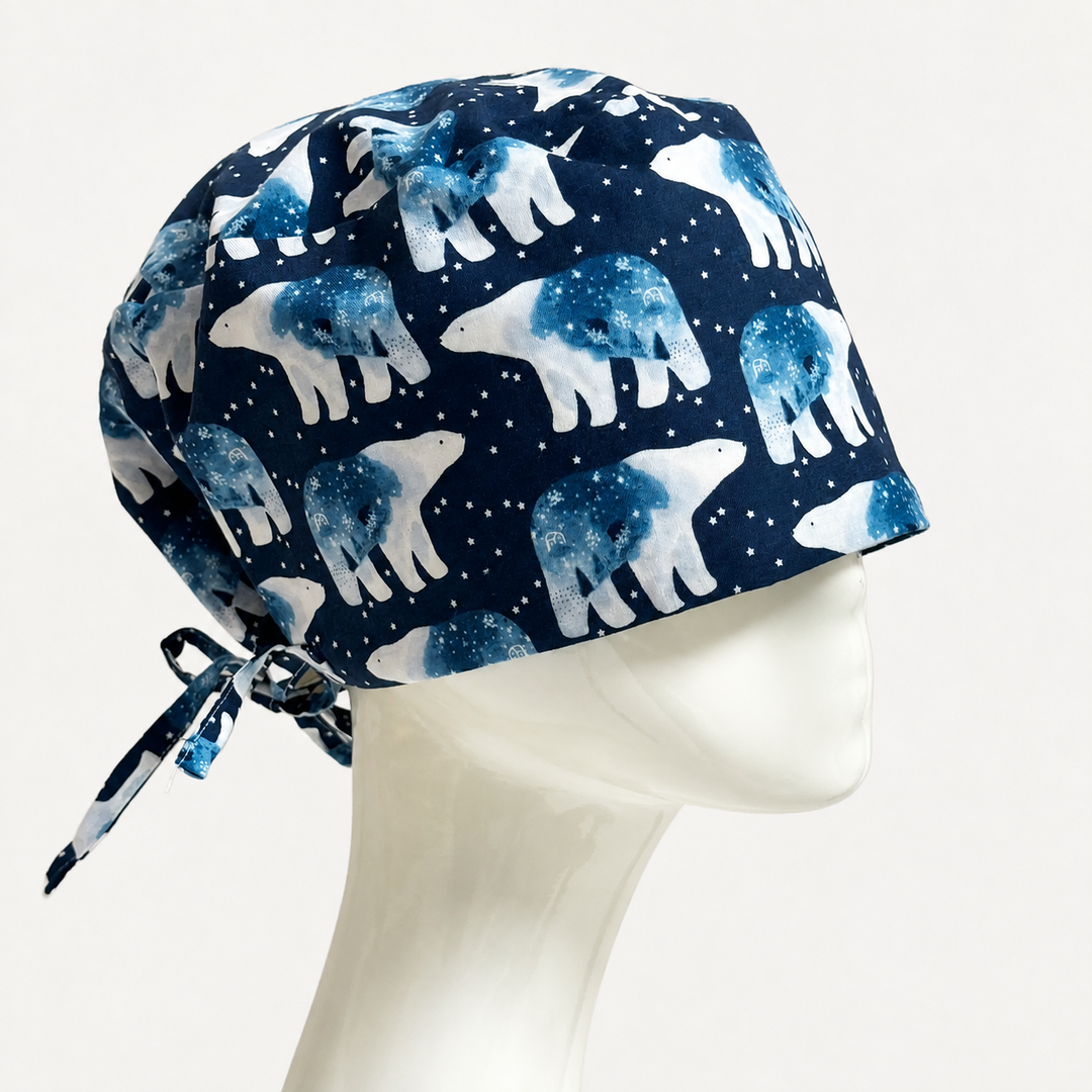 Navy Polar Bears Scrub Cap
