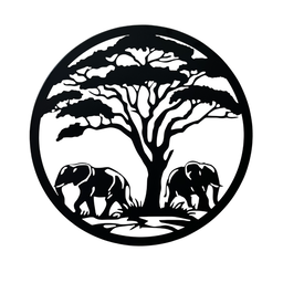 Wall Decor Circle Elephants