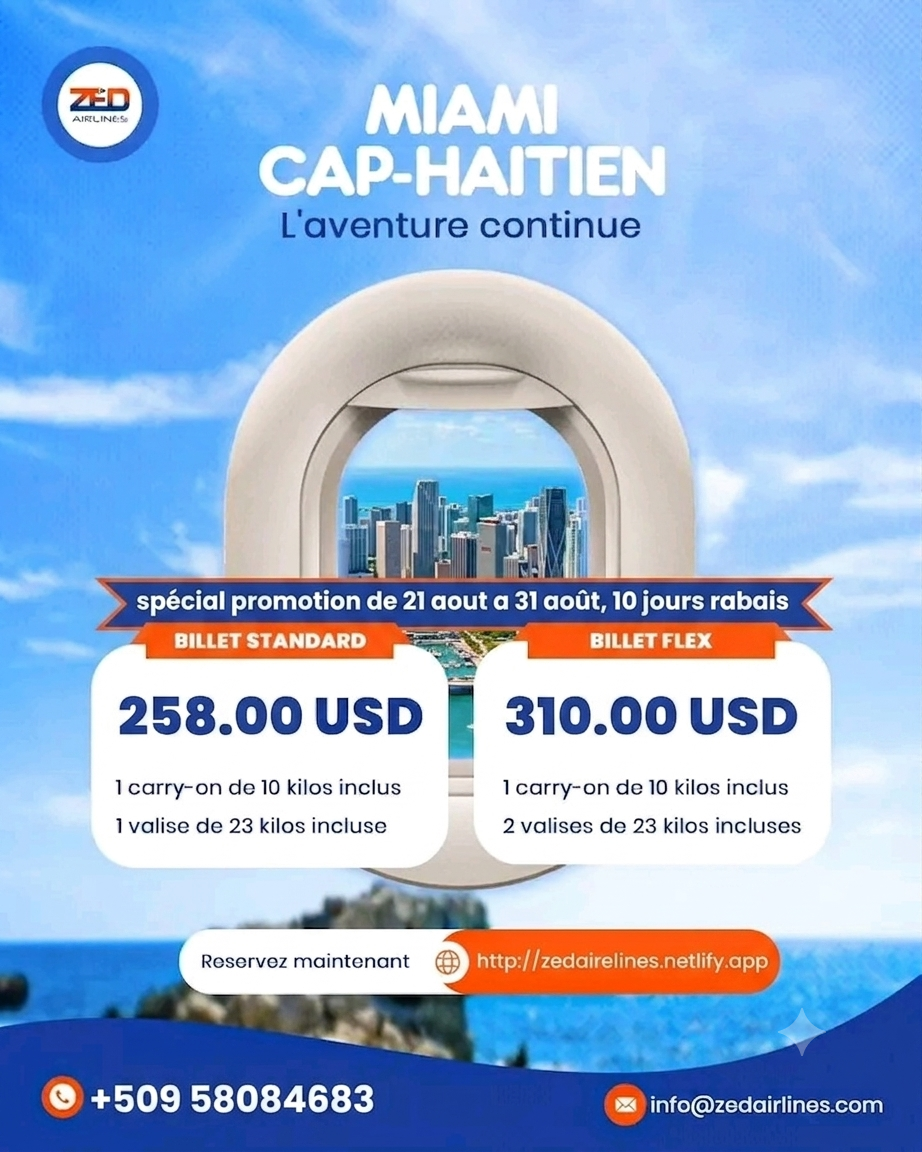 Cap Haitien -miami / miami - Cap haitien