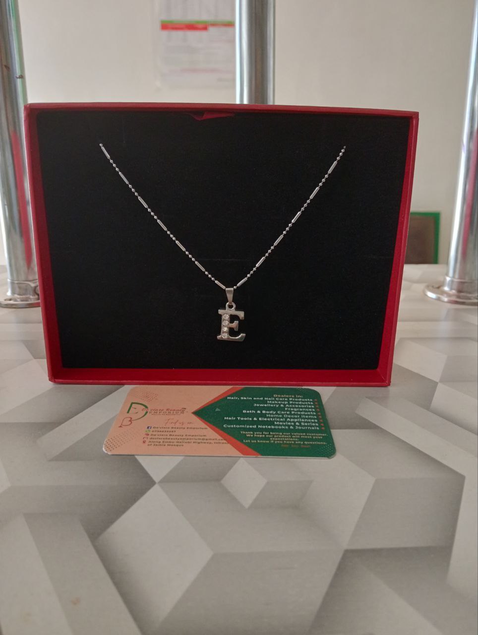 Letter E Pendant Necklace