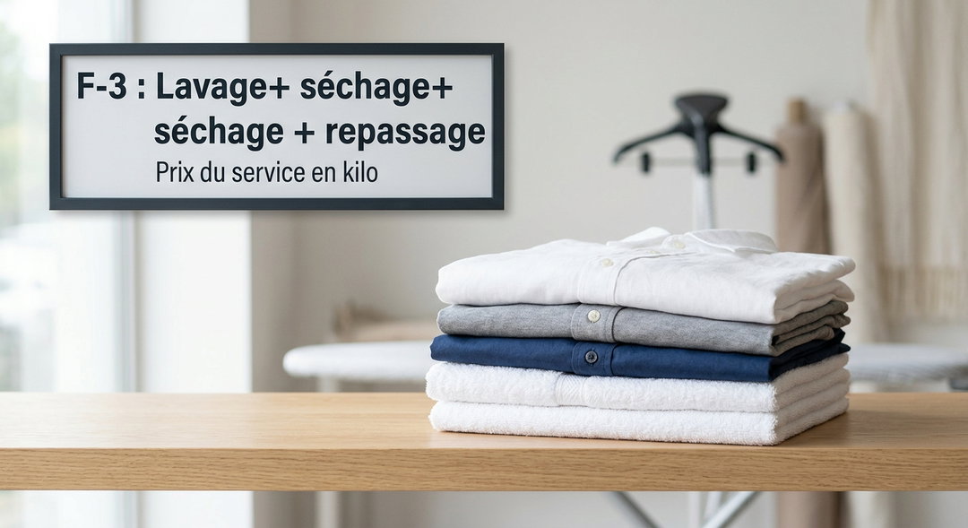 F-3 : Lavage+ séchage+ repassage 