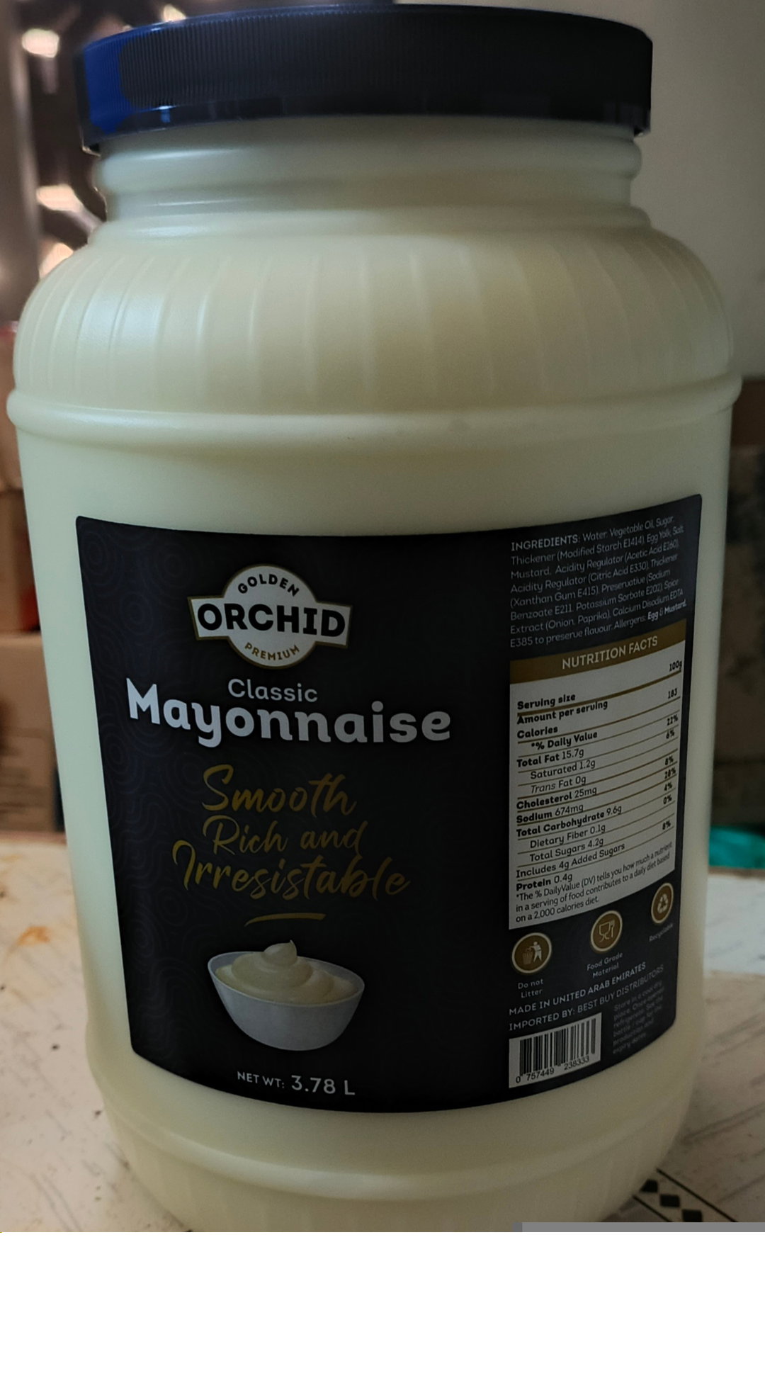 Golden orchid mayonnaise 3.78ltr