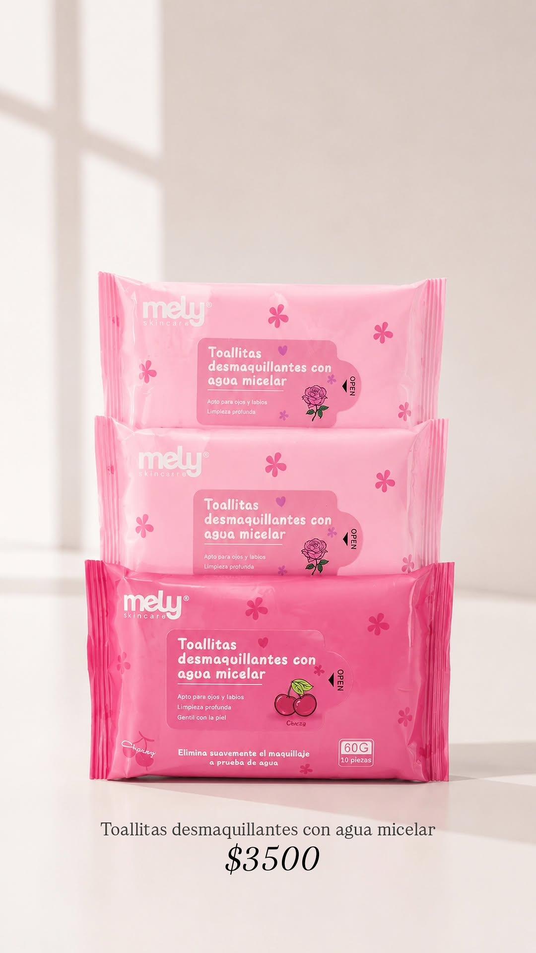 Toallitas desmaquillante con agua micelar -Mely _0
