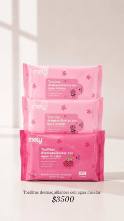 Toallitas desmaquillante con agua micelar -Mely 