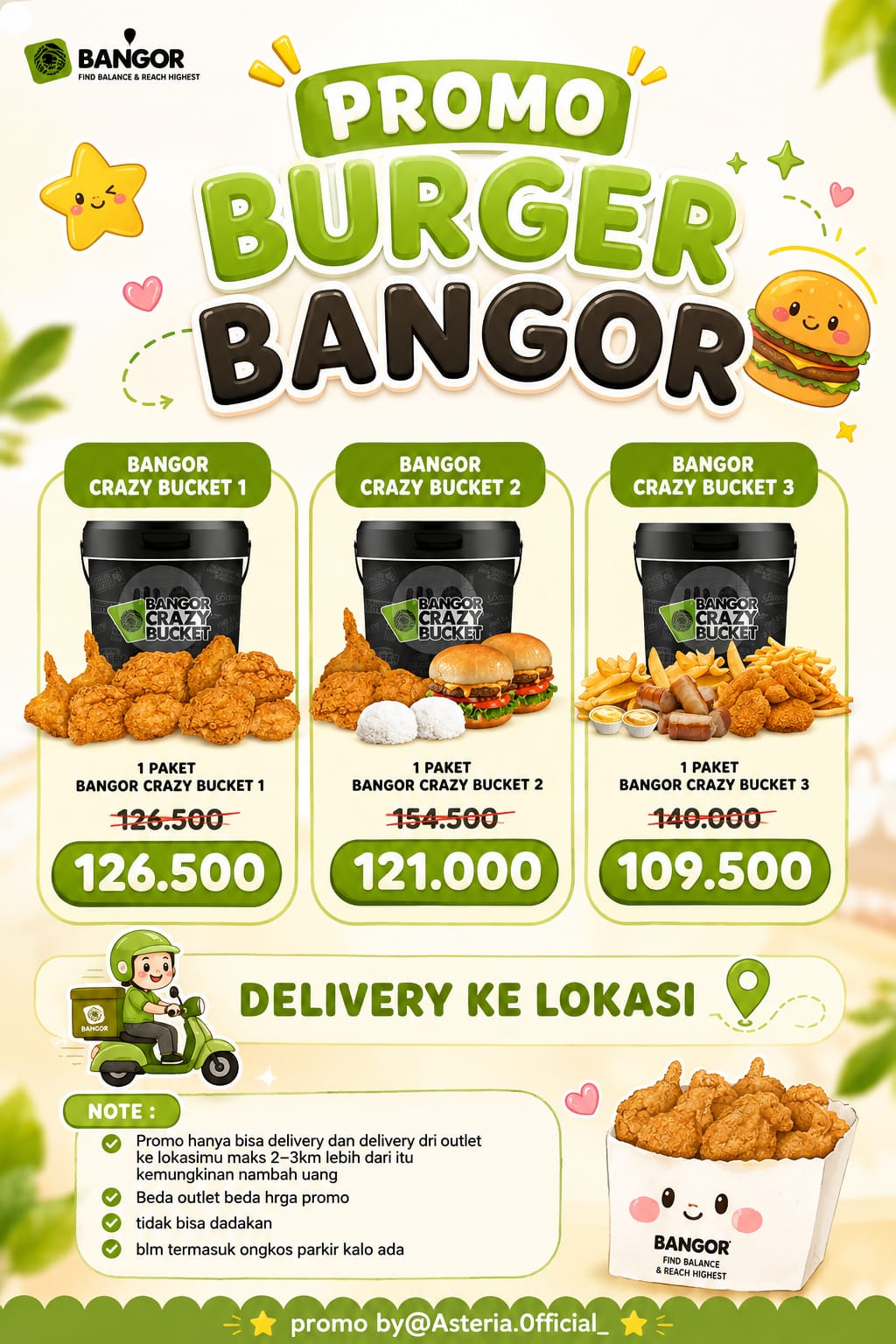 Burger Bangor crazy bucket 1-3