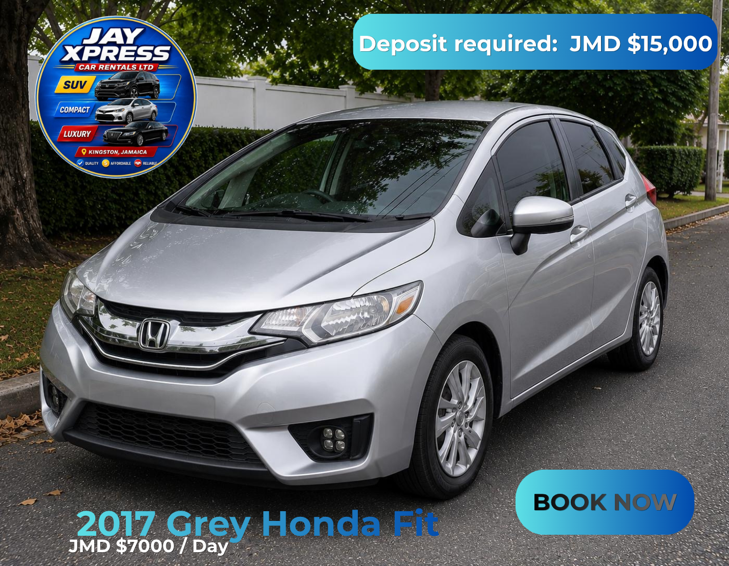 2017 Grey  Honda Fit Daily Rental _0