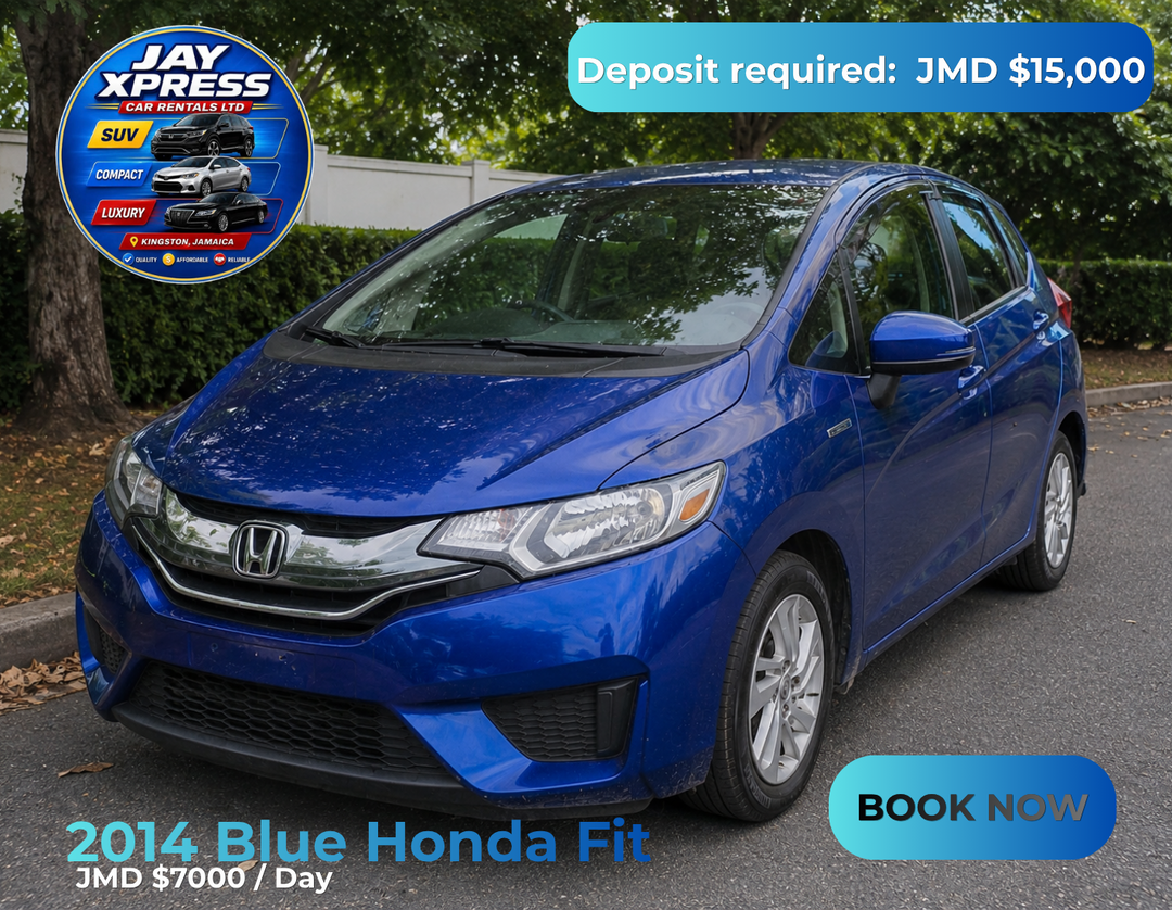2014 Blue Honda Fit Daily Rental