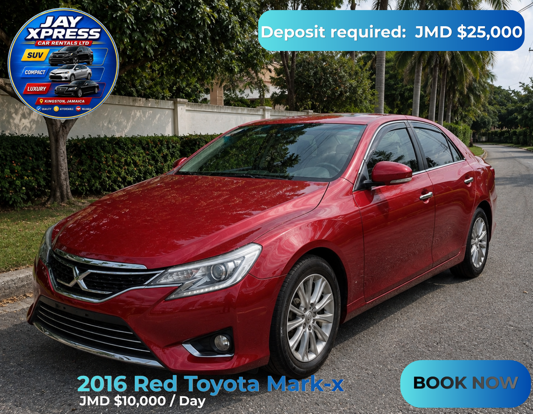 2016 Red Toyota Mark-X Daily Rental