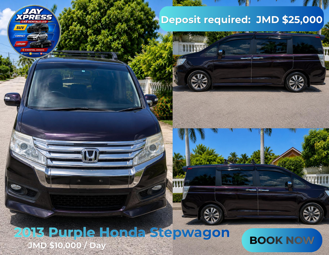 2013 Purple Honda Stepwagon Daily Rental