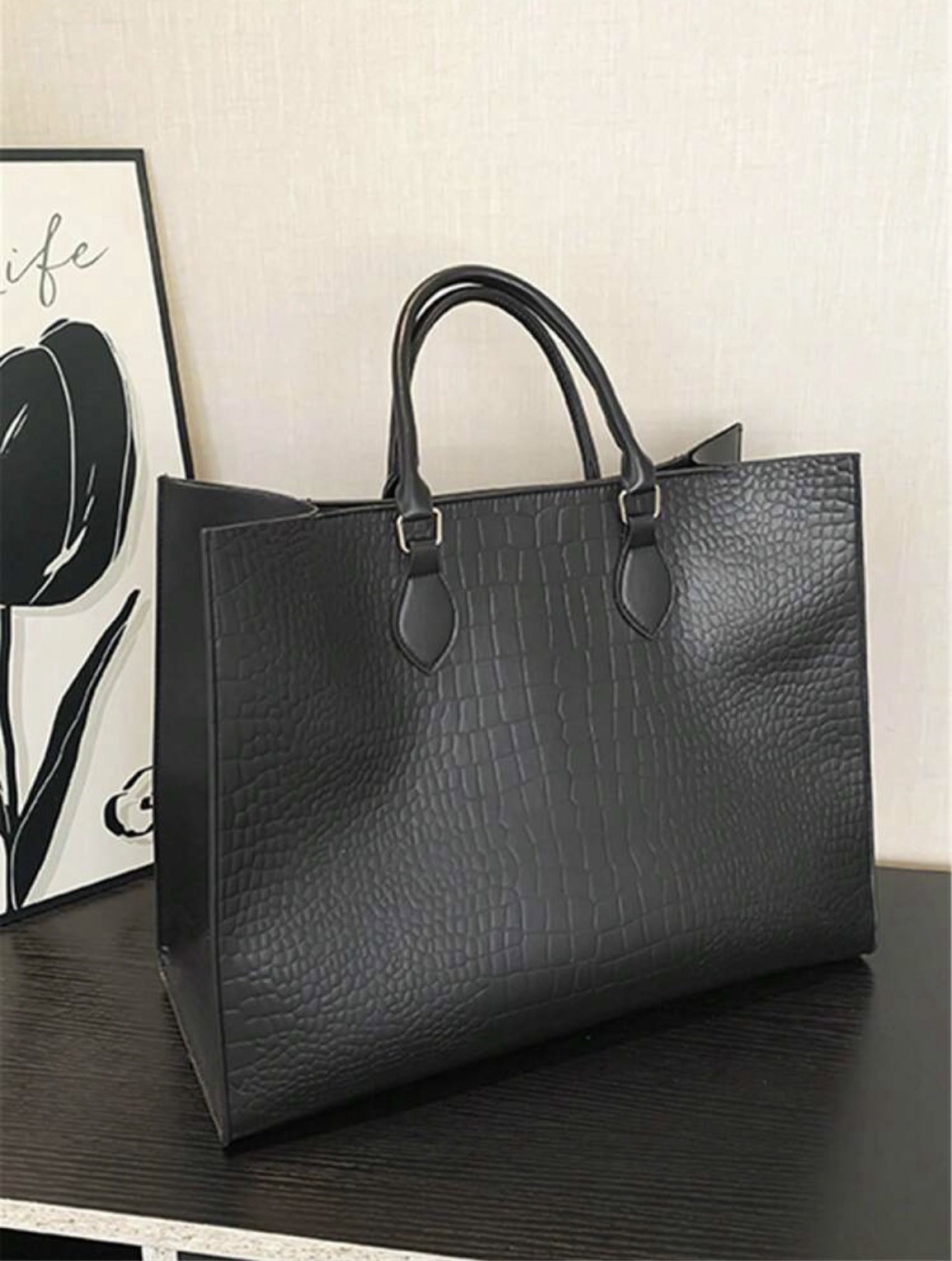 Large Capacity Tote Bag - Black_0