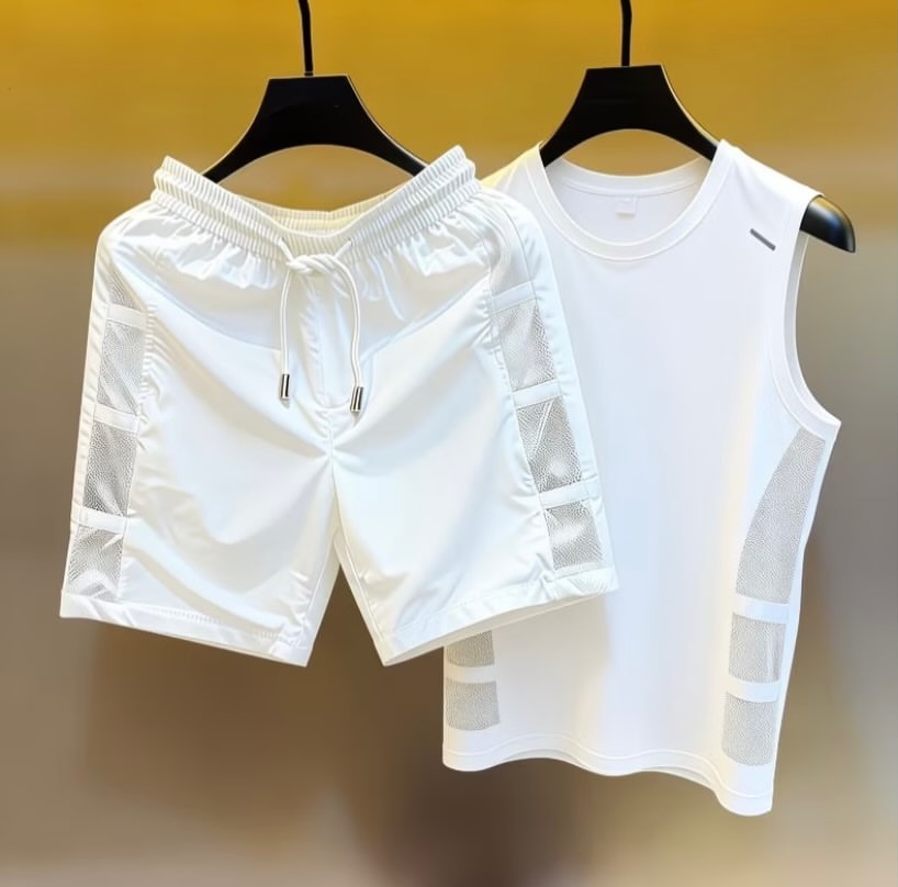 Men's Breathable Mesh Gym Vest & Shorts Co-ord Set (Quick Dry)_1