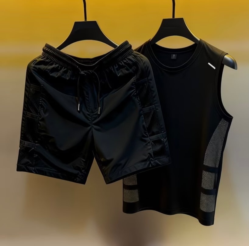 Men's Breathable Mesh Gym Vest & Shorts Co-ord Set (Quick Dry)