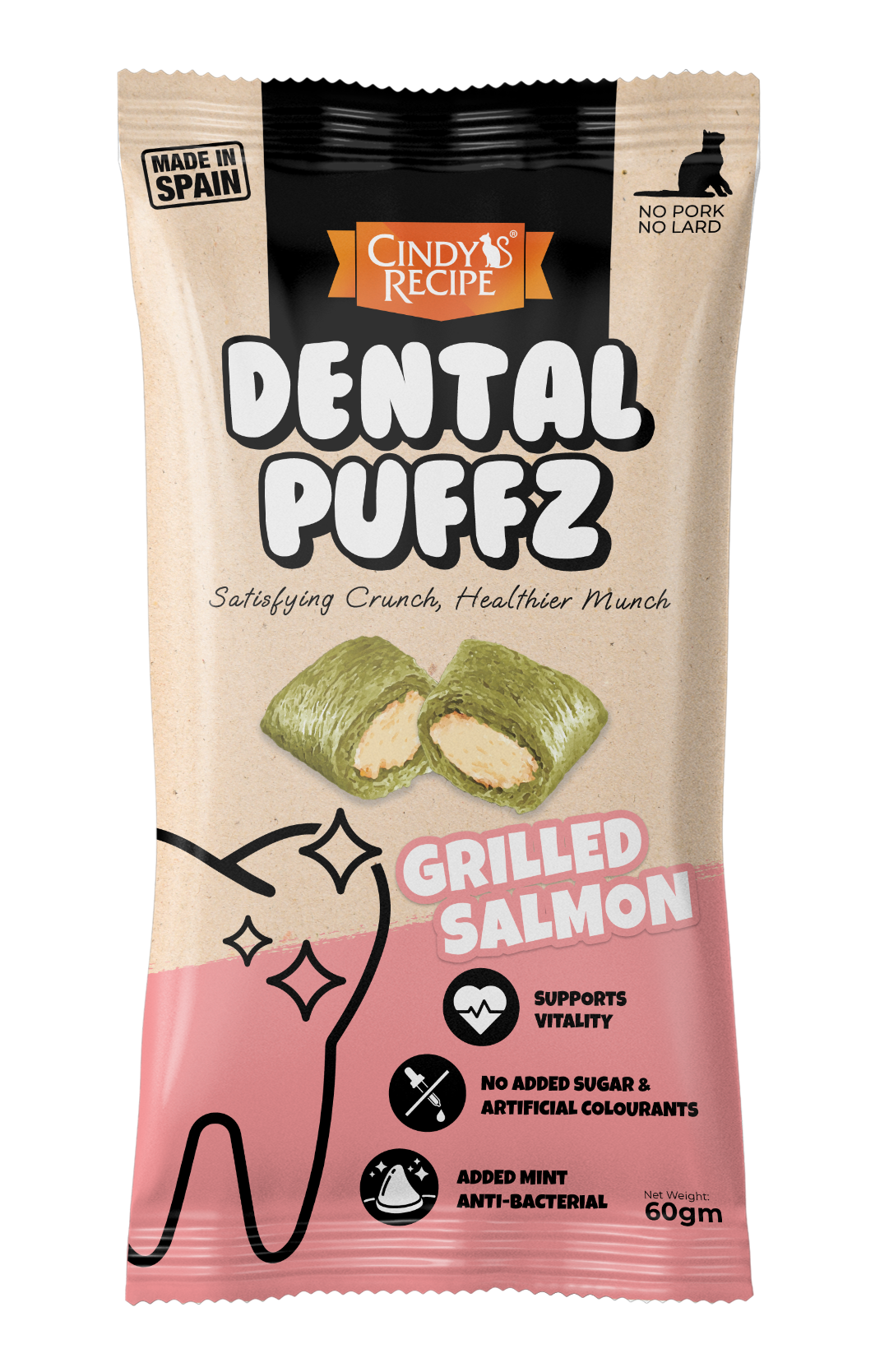 Cindy's Recipe Dental Puffz Cat Treats 60g | Dental Care & Fresh Breath_2