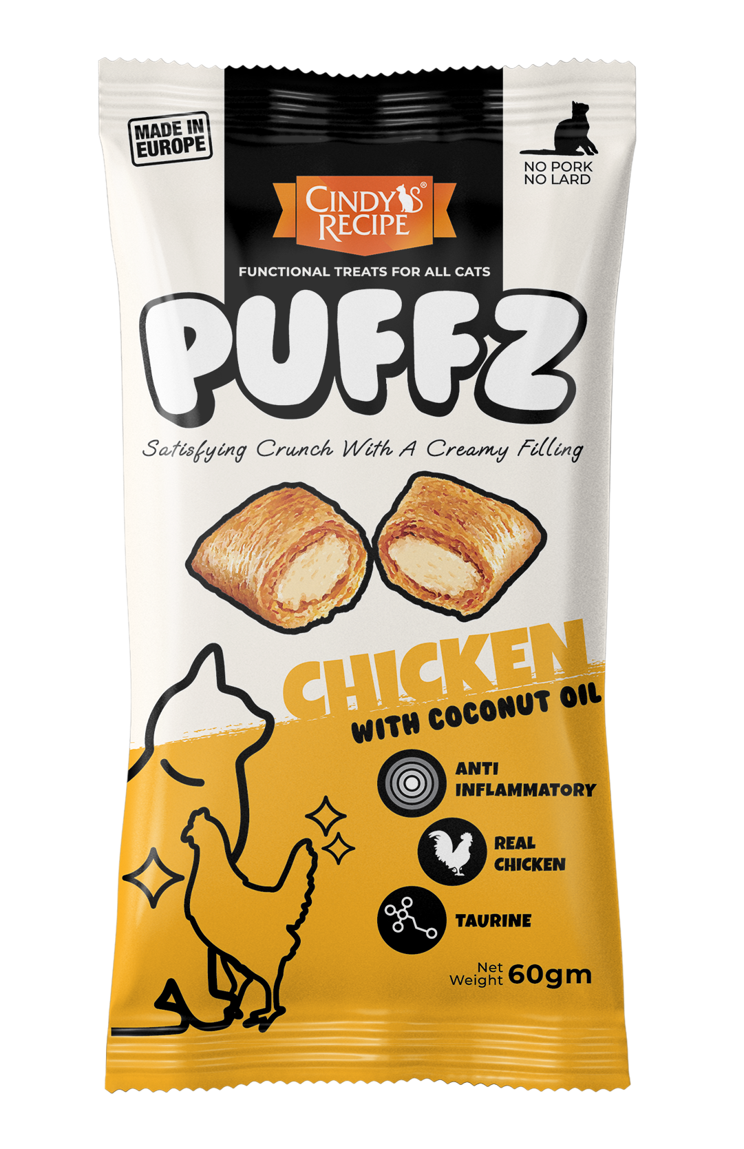 Cindy's Recipe Puffz Cat Treats 60g | Chicken, Salmon & Functional Treats_5