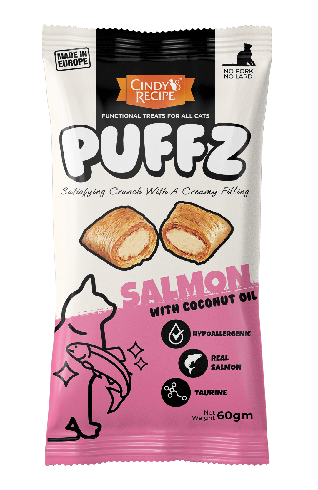 Cindy's Recipe Puffz Cat Treats 60g | Chicken, Salmon & Functional Treats_6