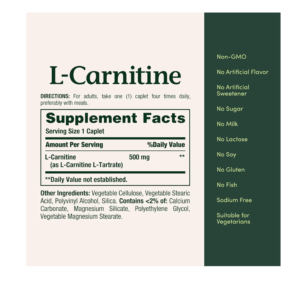 Nature's Bounty L-Carnitine 500 mg, 30 Tablets_1