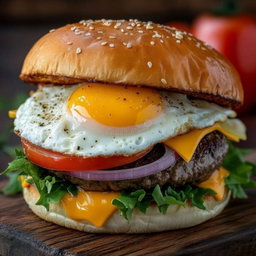 Burger patty egg cheese