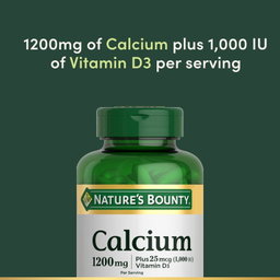 Nature's Bounty Calcium + Vitamin D3 1000 iu, Bone Health Mineral Supplement, 1200 Mg, Softgels, 120 Count