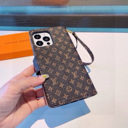 80 LV classic vintage leather case phone case, leather case with multiple card slots, vintage multifunctional phone case