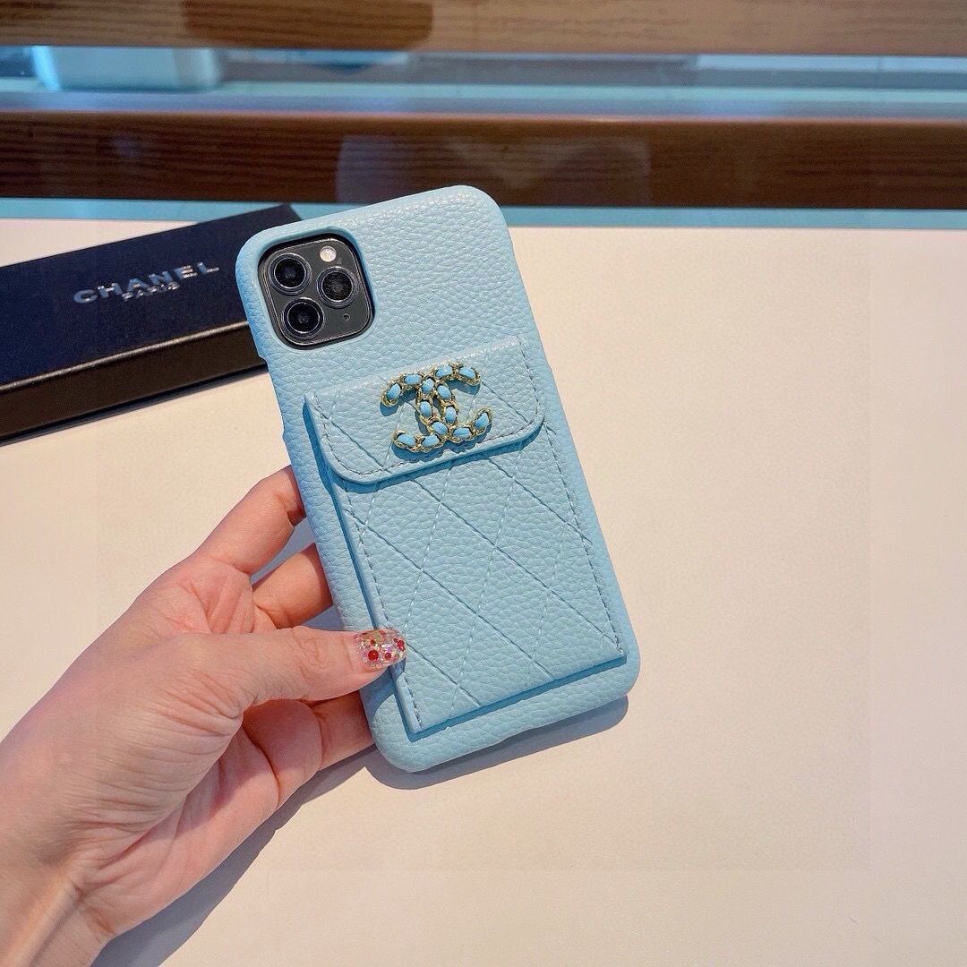 70 new products launched~~CHANEL lychee patterned card bag phone case exclusive original imported leather material, high-end quality