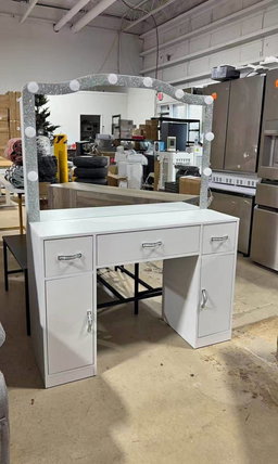 3-DRAWER + 2-SHELFS VANITY TABLE