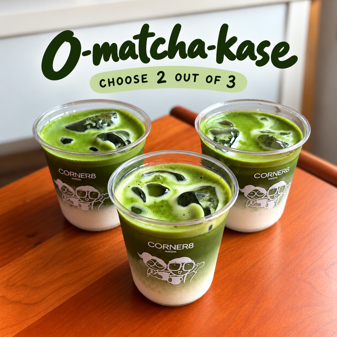 O-matcha-kase! (TWO Matcha Lattes!)