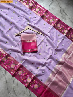 Banarasi kota chek embroidery Saree ST