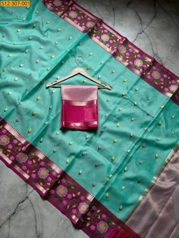 Banarasi kota chek embroidery Saree ST